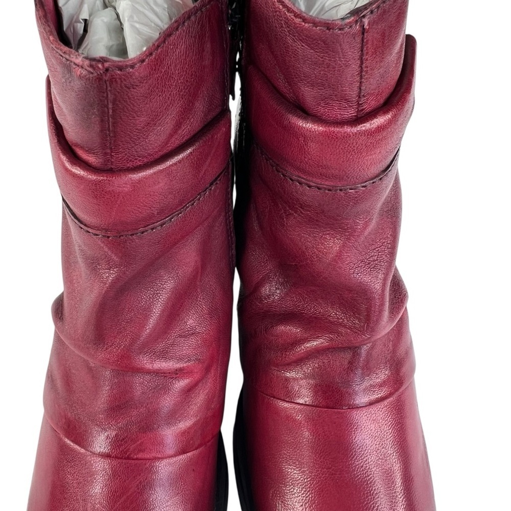 Miz Mooz Leather Buckled Ankle Boots- Macee Crimson Red EU 40 (US 9-9.5) NWOT - Picture 4 of 16